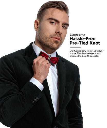 Solid Velvet Bow Tie in a Box by Vittorio Farina (vb - 004) for Independent Retail Stores by Dubal Brothers