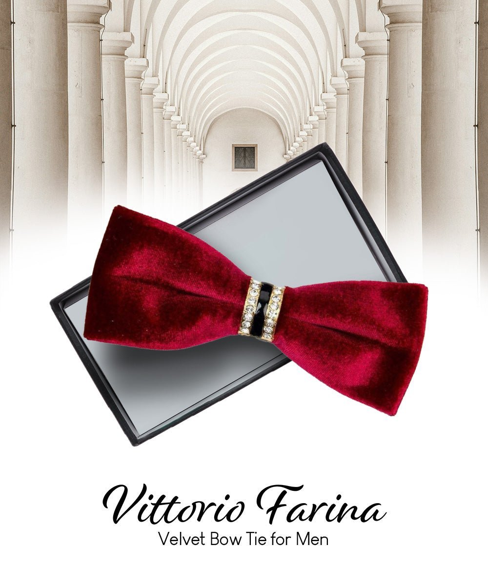 Solid Velvet Bow Tie in a Box by Vittorio Farina (vb - 004) for Independent Retail Stores by Dubal Brothers