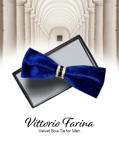 Solid Velvet Bow Tie in a Box by Vittorio Farina (vb - 005) for Independent Retail Stores by Dubal Brothers