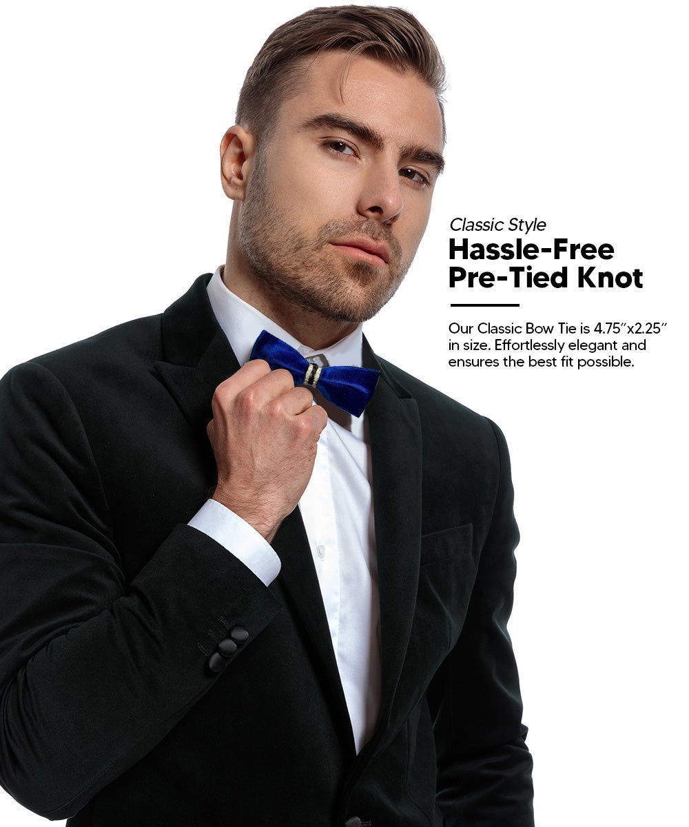 Solid Velvet Bow Tie in a Box by Vittorio Farina (vb - 005) for Independent Retail Stores by Dubal Brothers