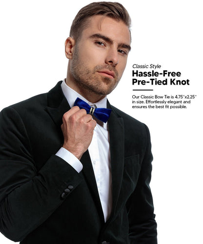 Solid Velvet Bow Tie in a Box by Vittorio Farina (vb - 005) for Independent Retail Stores by Dubal Brothers