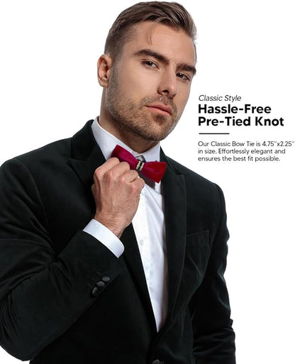 Solid Velvet Bow Tie in a Box by Vittorio Farina (vb - 006) for Independent Retail Stores by Dubal Brothers