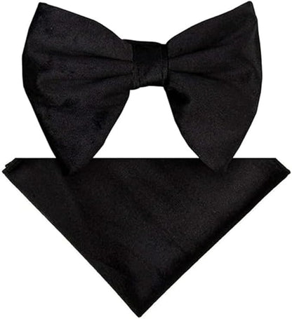 Solid Velvet Edwardian Bow Tie & Pocket Square in a Box by Vittorio Farina (vtb - 001) for Independent Retail Stores by Dubal Brothers