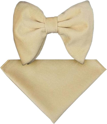 Solid Velvet Edwardian Bow Tie & Pocket Square in a Box by Vittorio Farina (vtb - 008) for Independent Retail Stores by Dubal Brothers