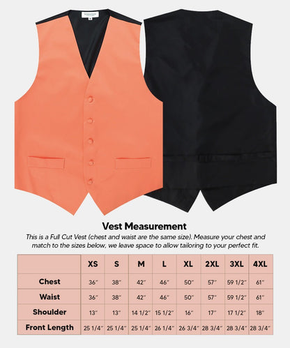 Solid Vest Set with Black Back (Vest, Bow Tie, Necktie and Pocket Square) by Vittorio Farina: Lime, Mustard, Orange, Purple, Red, Rose Gold and Navy Blue (vest_plain_BB_rosegold_XS) for Independent Retail Stores by Dubal Brothers