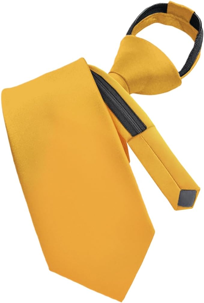 Solid Zipper Necktie by Vittorio Farina (N - ZIPPER_AMBER) for Independent Retail Stores by Dubal Brothers