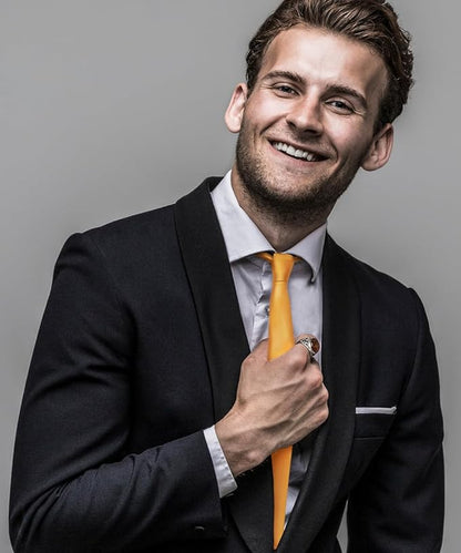 Solid Zipper Necktie by Vittorio Farina (N - ZIPPER_GOLD) for Independent Retail Stores by Dubal Brothers