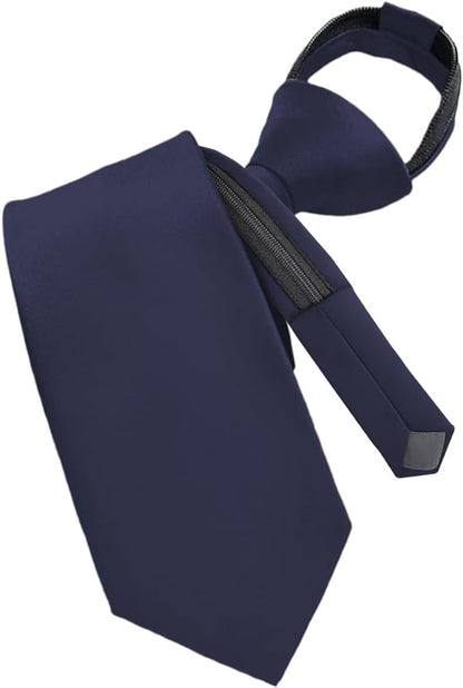 Solid Zipper Necktie by Vittorio Farina (N - ZIPPER_NAVY) for Independent Retail Stores by Dubal Brothers