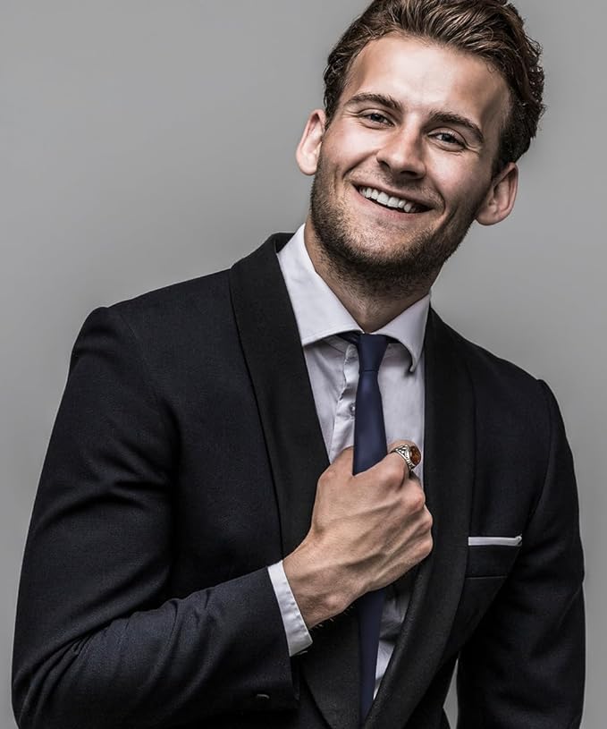 Solid Zipper Necktie by Vittorio Farina (N - ZIPPER_NAVY) for Independent Retail Stores by Dubal Brothers