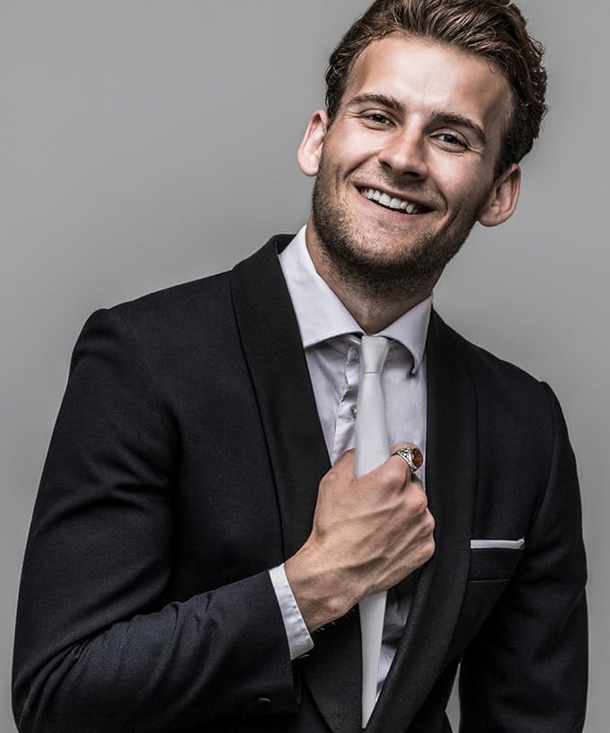 Solid Zipper Necktie by Vittorio Farina (N - ZIPPER_SILVER) for Independent Retail Stores by Dubal Brothers