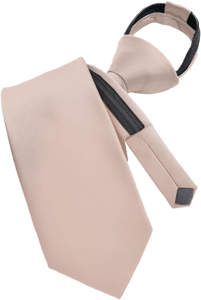 Solid Zipper Necktie by Vittorio Farina (N - ZIPPER_TAUPE) for Independent Retail Stores by Dubal Brothers