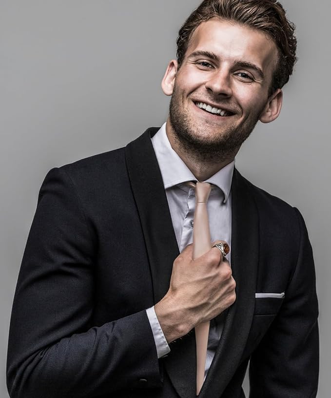 Solid Zipper Necktie by Vittorio Farina (N - ZIPPER_TAUPE) for Independent Retail Stores by Dubal Brothers