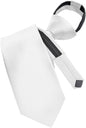 Solid Zipper Necktie by Vittorio Farina (N - ZIPPER_WHITE) for Independent Retail Stores by Dubal Brothers