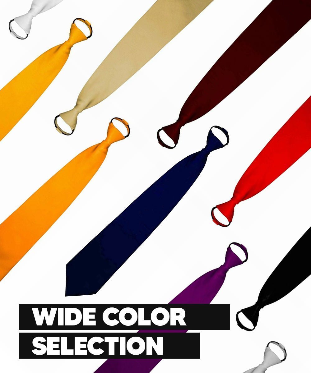 Solid Zipper Neckties (Multipacks) by Vittorio Farina - Black - Wholesale Necktie by Dubal Brothers