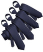 Solid Zipper Neckties (Multipacks) by Vittorio Farina - Navy Blue - Wholesale Necktie by Dubal Brothers