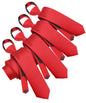 Solid Zipper Neckties (Multipacks) by Vittorio Farina - Red - Wholesale Necktie by Dubal Brothers