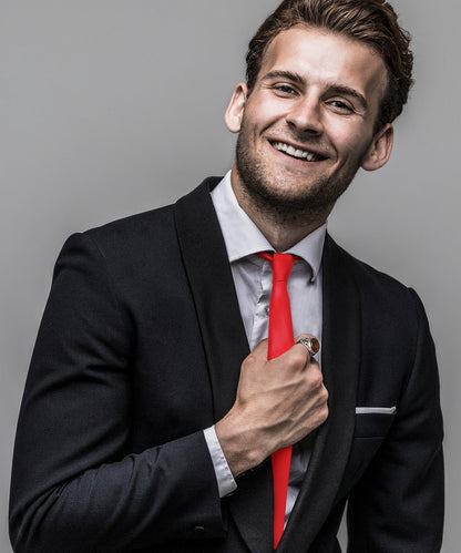Solid Zipper Neckties (Multipacks) by Vittorio Farina - Red - Wholesale Necktie by Dubal Brothers