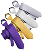 Solid Zipper Neckties (Multipacks) by Vittorio Farina - Purple/Gold/White/Silver - Wholesale Necktie by Dubal Brothers