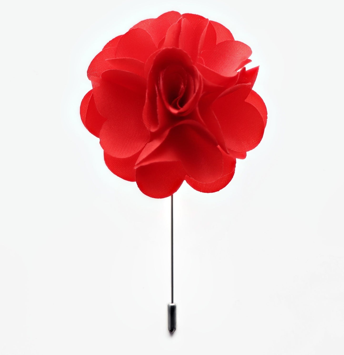 Stick Flower Lapel Pin by Vittorio Vico (lapelstick - solid - F010Red) for Independent Retail Stores by Dubal Brothers