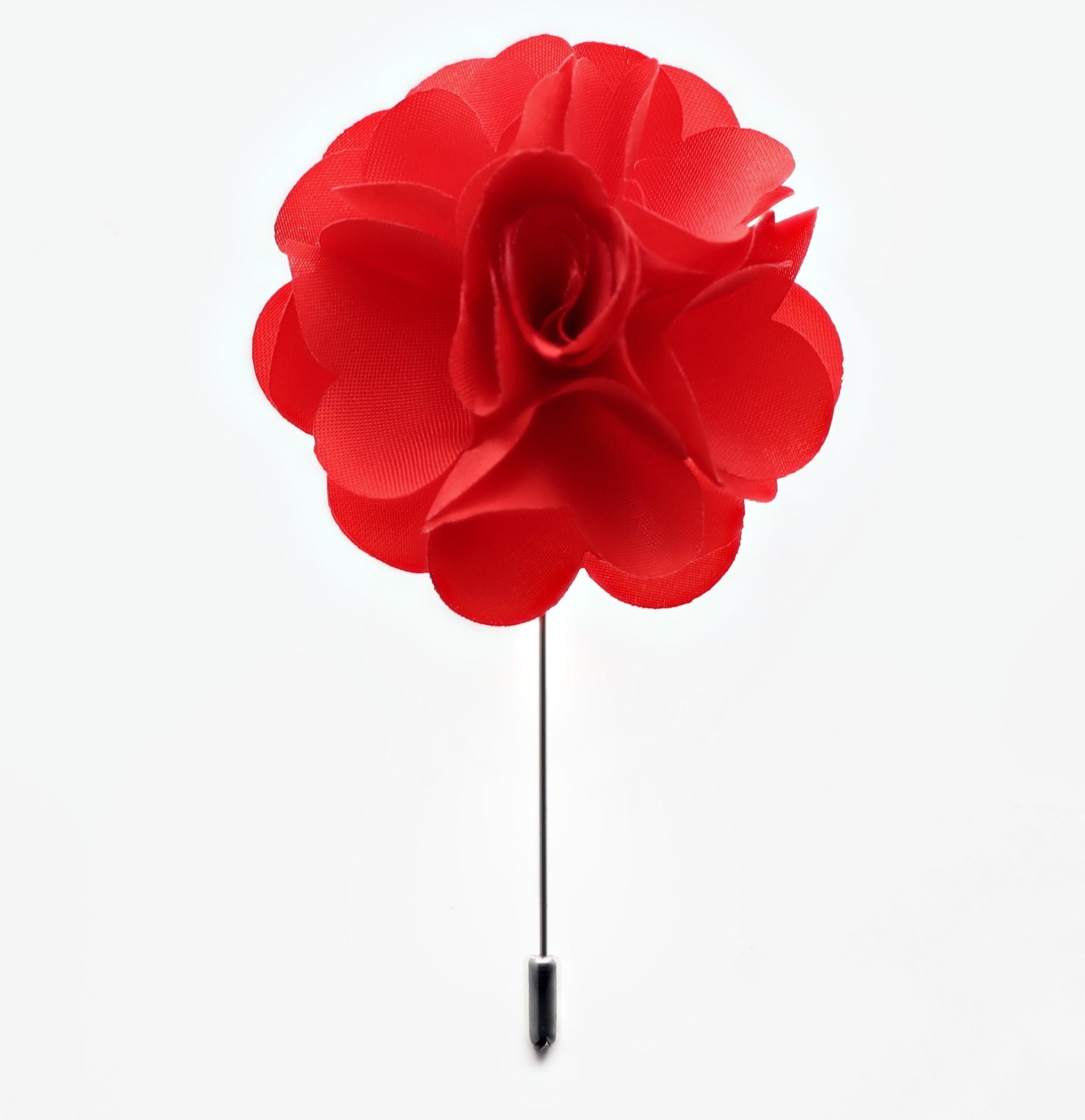 Stick Flower Lapel Pin by Vittorio Vico (lapelstick - solid - F010Red) for Independent Retail Stores by Dubal Brothers