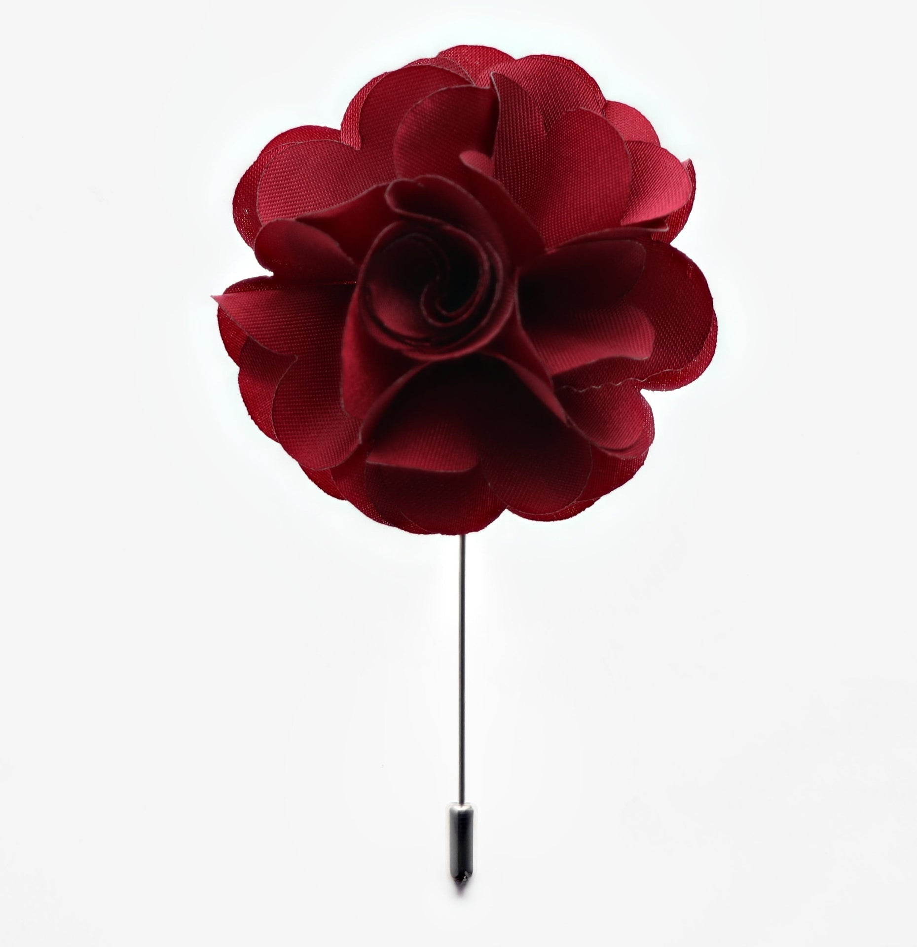 Stick Flower Lapel Pin by Vittorio Vico (lapelstick - solid - F011Burgundy) for Independent Retail Stores by Dubal Brothers