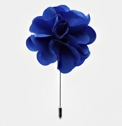 Stick Flower Lapel Pin by Vittorio Vico (lapelstick - solid - F016Blue) for Independent Retail Stores by Dubal Brothers