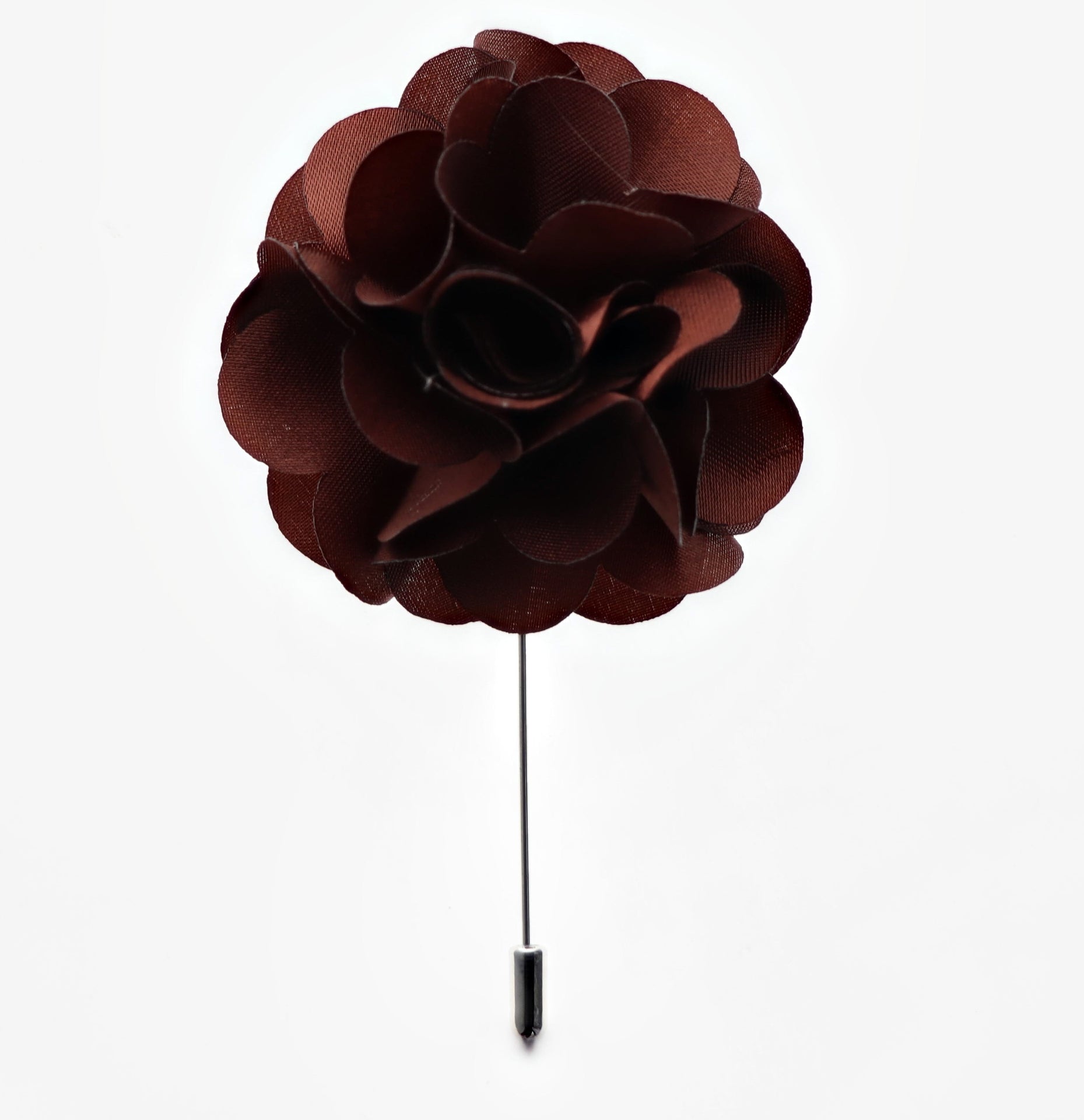 Stick Flower Lapel Pin by Vittorio Vico (lapelstick - solid - F020Brown) for Independent Retail Stores by Dubal Brothers