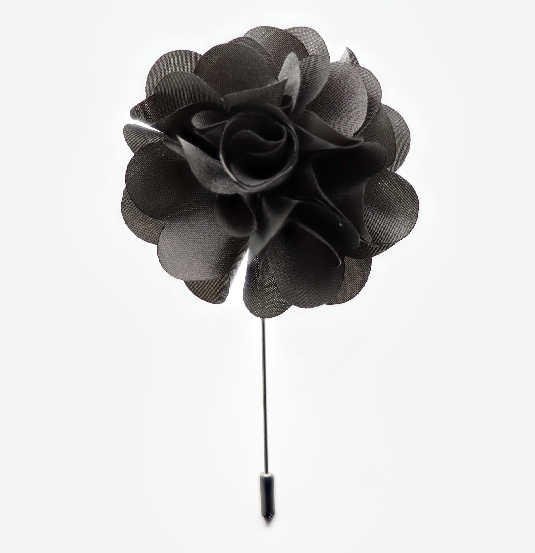 Stick Flower Lapel Pin by Vittorio Vico (lapelstick - solid - F023SilverGrey) for Independent Retail Stores by Dubal Brothers