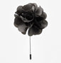 Stick Flower Lapel Pin by Vittorio Vico (lapelstick - solid - F023SilverGrey) for Independent Retail Stores by Dubal Brothers