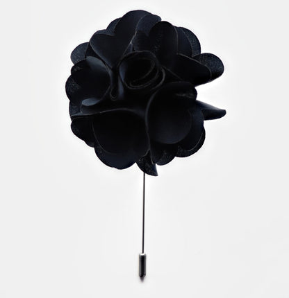 Stick Flower Lapel Pin by Vittorio Vico (lapelstick - solid - F037Navy) for Independent Retail Stores by Dubal Brothers