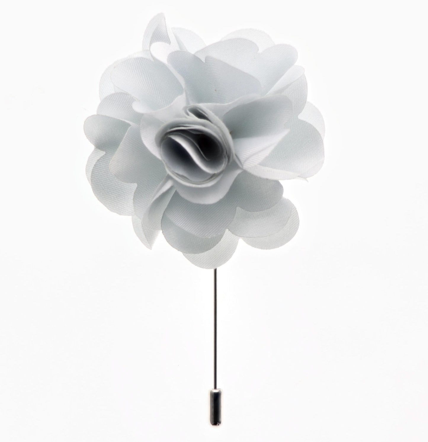 Stick Flower Lapel Pin by Vittorio Vico (lapelstick - solid - F066LightSilver) for Independent Retail Stores by Dubal Brothers