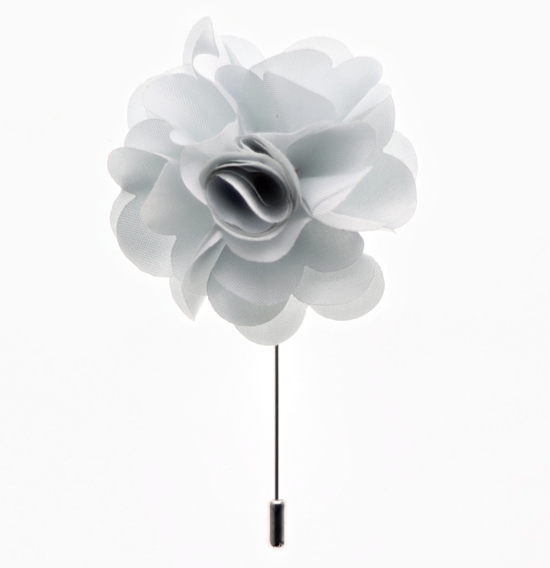 Stick Flower Lapel Pin by Vittorio Vico (lapelstick - solid - F066LightSilver) for Independent Retail Stores by Dubal Brothers