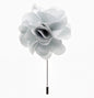 Stick Flower Lapel Pin by Vittorio Vico (lapelstick - solid - F066LightSilver) for Independent Retail Stores by Dubal Brothers