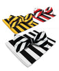 Striped Bow Tie & Pocket Square in a Box (Multipacks) by Vittorio Farina - Black and White/Black and Gold/Black, White & Red - Wholesale Bow Tie & Pocket Square by Dubal Brothers