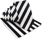 Striped Necktie & Pocket Square by Vittorio Farina (NH - STRIPEE_03_BLACK_WHITE) for Independent Retail Stores by Dubal Brothers