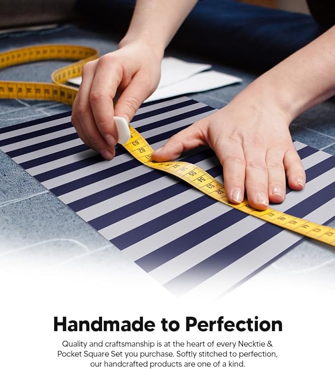 Striped Necktie & Pocket Square by Vittorio Farina (NH - STRIPEE_04_NAVY - BLUE_GRAY) for Independent Retail Stores by Dubal Brothers