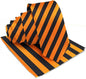 Striped Necktie & Pocket Square by Vittorio Farina (NH - STRIPEE_07_ORANGE_BLACK) for Independent Retail Stores by Dubal Brothers