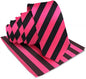 Striped Necktie & Pocket Square by Vittorio Farina (NH - STRIPEE_08_HOT - PINK_BLACK) for Independent Retail Stores by Dubal Brothers