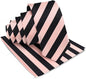Striped Necktie & Pocket Square by Vittorio Farina (NH - STRIPEE_19_PINK_BLACK) for Independent Retail Stores by Dubal Brothers