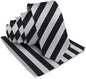 Striped Necktie & Pocket Square by Vittorio Farina (NH - STRIPEE_23_BLACK_GREY) for Independent Retail Stores by Dubal Brothers