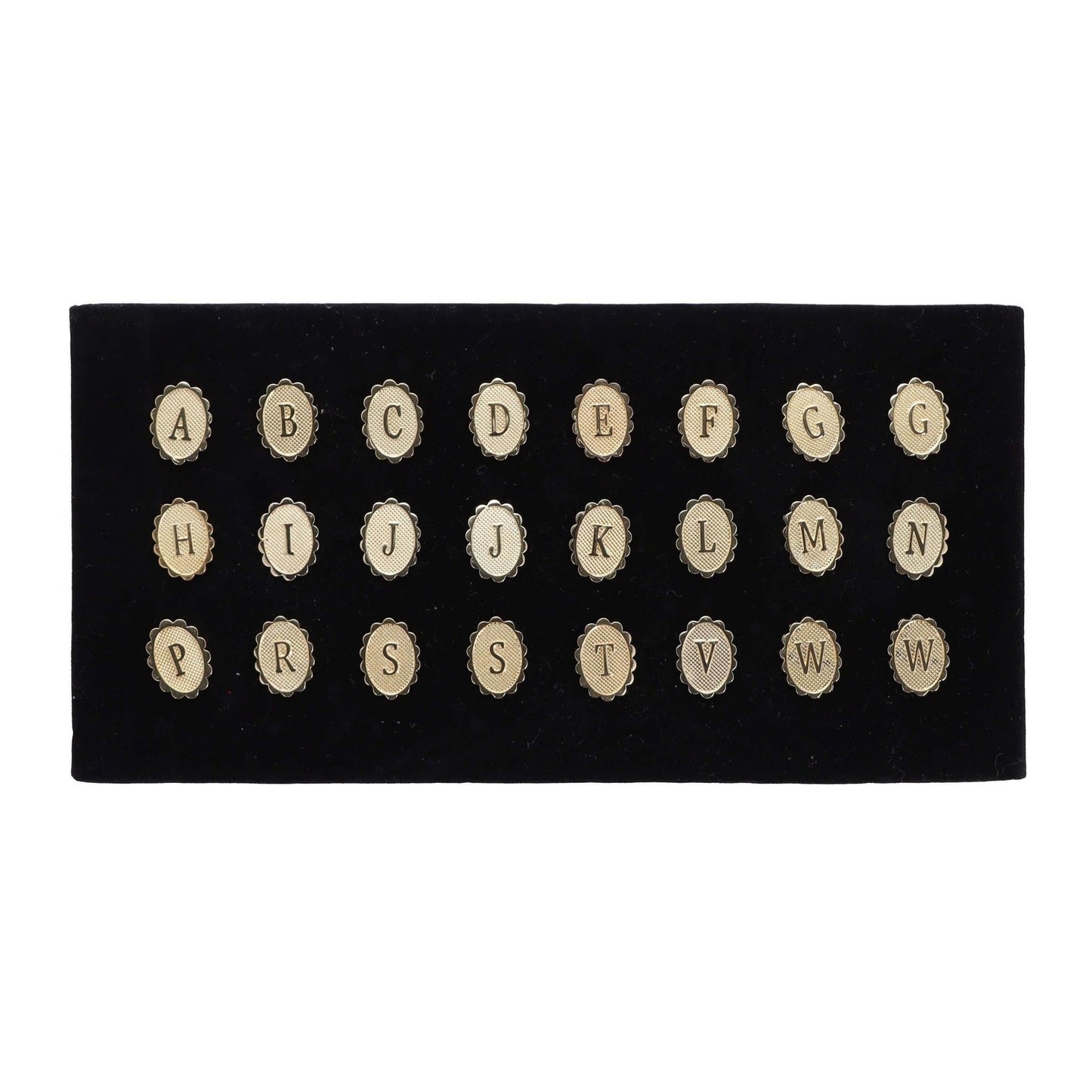 Tie Tacks on a Presentation Board by Vittorio Vico (TT - INITIAL - G) for Independent Retail Stores by Dubal Brothers