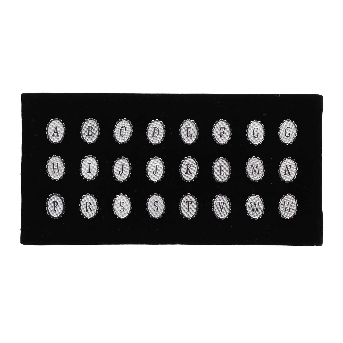 Tie Tacks on a Presentation Board by Vittorio Vico (TT - INITIAL - S) for Independent Retail Stores by Dubal Brothers