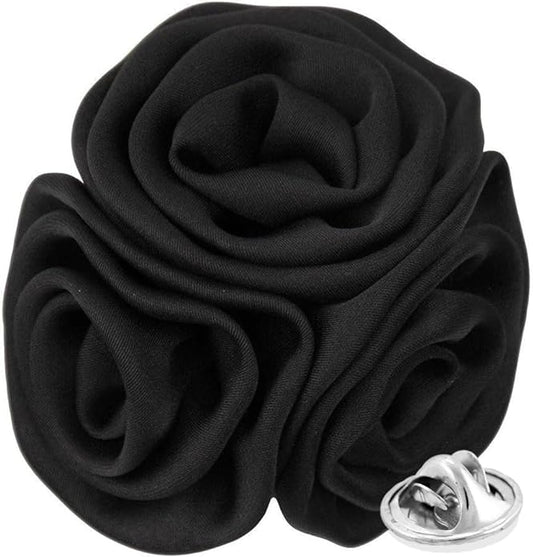 Trio Cluster Flower Lapel Pin by Vittorio Vico (146 - black) for Independent Retail Stores by Dubal Brothers