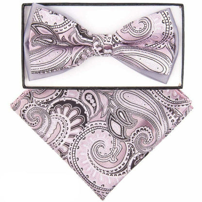 Two Tone Design Bow Tie & Pocket Square in a Box by Vittorio Farina (tbh - 1102) for Independent Retail Stores by Dubal Brothers