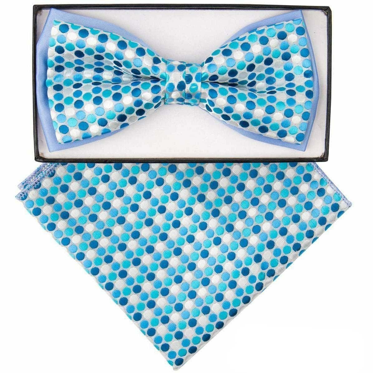 Two Tone Design Bow Tie & Pocket Square in a Box by Vittorio Farina (tbh - 1115) for Independent Retail Stores by Dubal Brothers