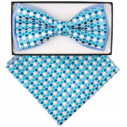 Two Tone Design Bow Tie & Pocket Square in a Box by Vittorio Farina (tbh - 1115) for Independent Retail Stores by Dubal Brothers