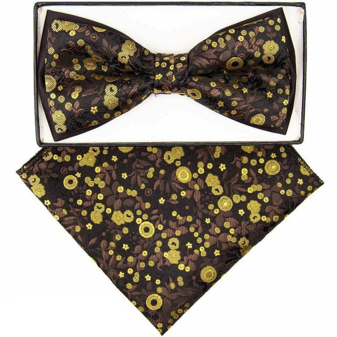 Two Tone Design Bow Tie & Pocket Square in a Box by Vittorio Farina (tbh - 1124) for Independent Retail Stores by Dubal Brothers