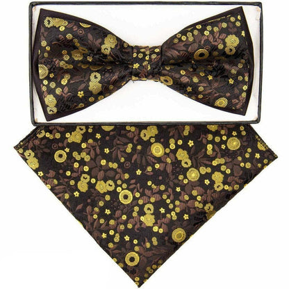Two Tone Design Bow Tie & Pocket Square in a Box by Vittorio Farina (tbh - 1124) for Independent Retail Stores by Dubal Brothers