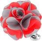 Two - Tone Flower Lapel Pin by Vittorio Vico (161 - red - grey) for Independent Retail Stores by Dubal Brothers