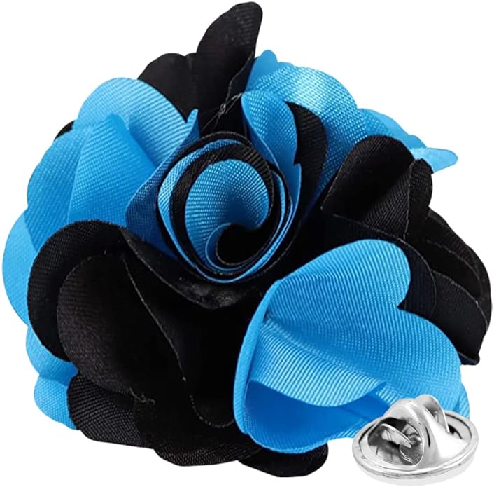 Two - Tone Flower Lapel Pin by Vittorio Vico (27 - sky - royal) for Independent Retail Stores by Dubal Brothers